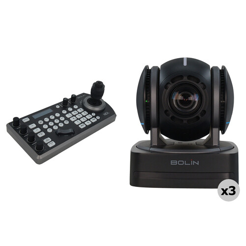 Bolin Technology B2-210 Blue Line USB/IP/HDMI PTZ 3-Camera Kit with IP Controller (Black) view 3