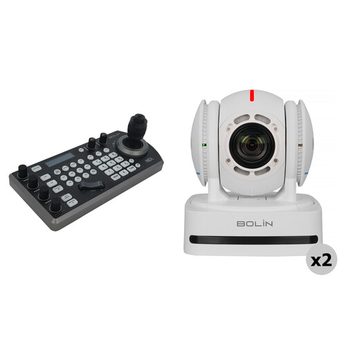 Bolin Technology N2-210X NDI|HX3 PTZ 2-Camera & NDI Controller Kit (White) view 3