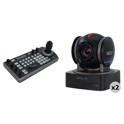 Bolin Technology N2-220X NDI|HX3 PTZ 2-Camera Kit with IP Controller (Black) view 3