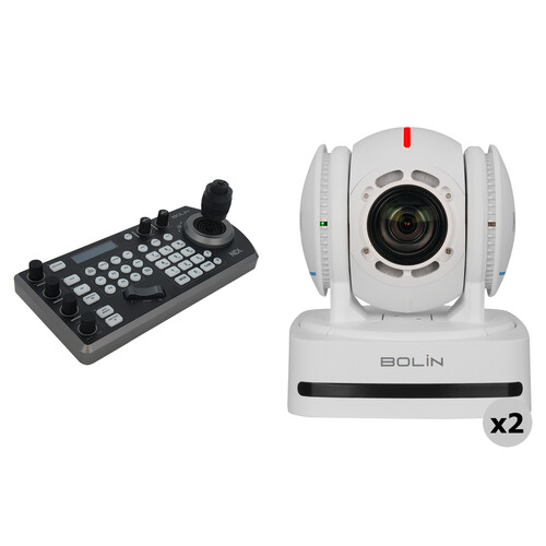Bolin Technology N2-220X NDI|HX3 PTZ 2-Camera Kit with IP Controller (White) view 3