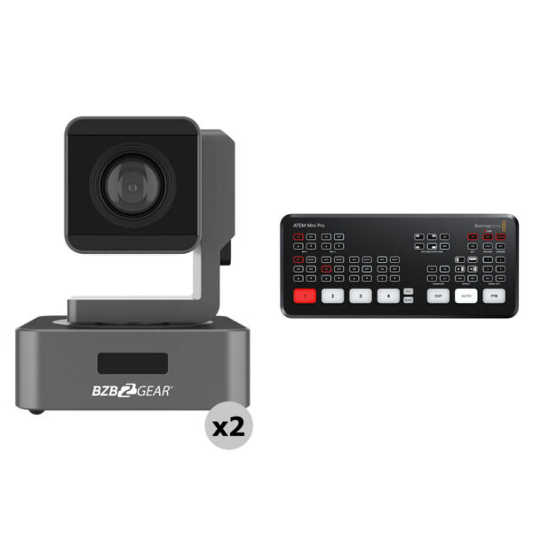 BZBGEAR 1080p 10x Zoom PTZ 2-Camera Kit with ATEM Mini Pro HDMI Switcher view 3
