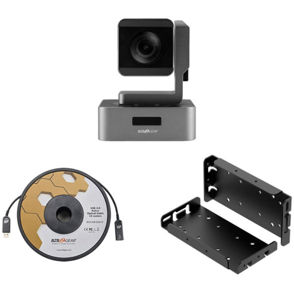 BZBGEAR 1080p HDMI/SDI/USB 30x Zoom PTZ Camera, Ceiling Mount & 33' USB Cable Kit