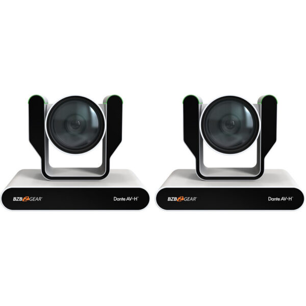 BZBGEAR 4K PTZ Auto-Tracking/Live Streaming Camera with Tally & 12x Zoom (White, 2-Pack)