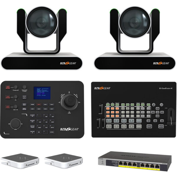 BZBGEAR ADAMO 4K Live Streaming Kit with Two Cameras, Controller, Switches & Ceiling Mount (White) view 6