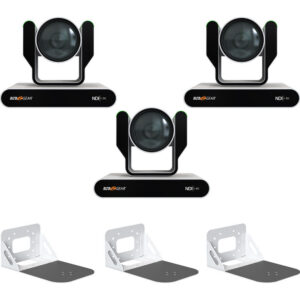 BZBGEAR Adamo NDI v Mix Streaming Kit with 3x ADAMO-4KND12X White Cameras (Wall Mounts)