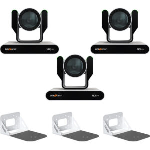 BZBGEAR Adamo NDI v Mix Streaming Kit with 3x ADAMO-4KND25X White Cameras (Wall Mounts)