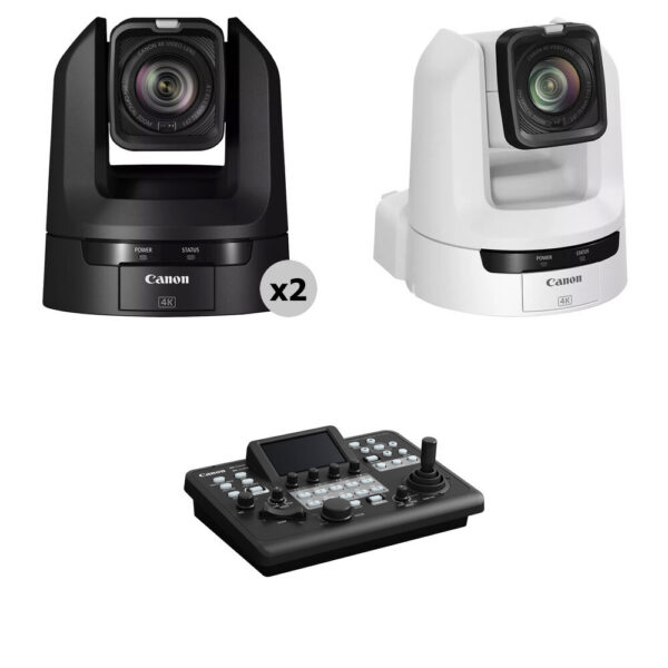 Canon CR-N300 4K NDI PTZ 3-Camera Kit with RC-IP300 Controller (2 Black, 1 White) view 4