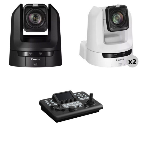 Canon CR-N300 4K NDI PTZ 3-Camera Kit with RC-IP300 Controller (2 White, 1 Black) view 4