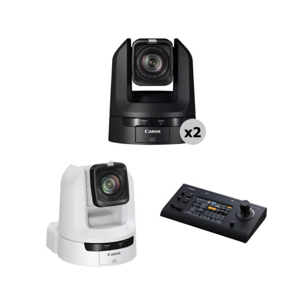 Canon CR-N300 4K PTZ 3-Camera Kit with RC-IP100 Controller (Black/White) view 4