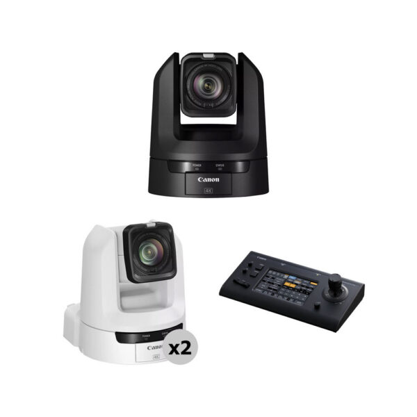 Canon CR-N300 4K PTZ 3-Camera Kit with RC-IP100 Controller (White/Black) view 4