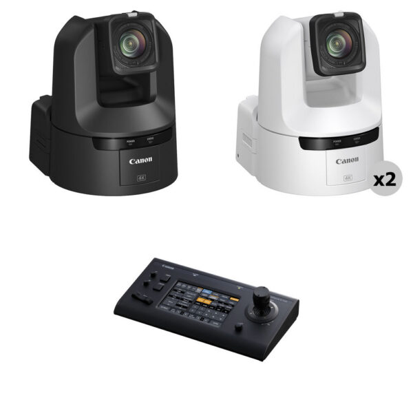 Canon CR-N400 4K 12G-SDI 20x Zoom PTZ 3-Camera Kit with RC-IP100 Controller (1x Black, 2x White) view 4