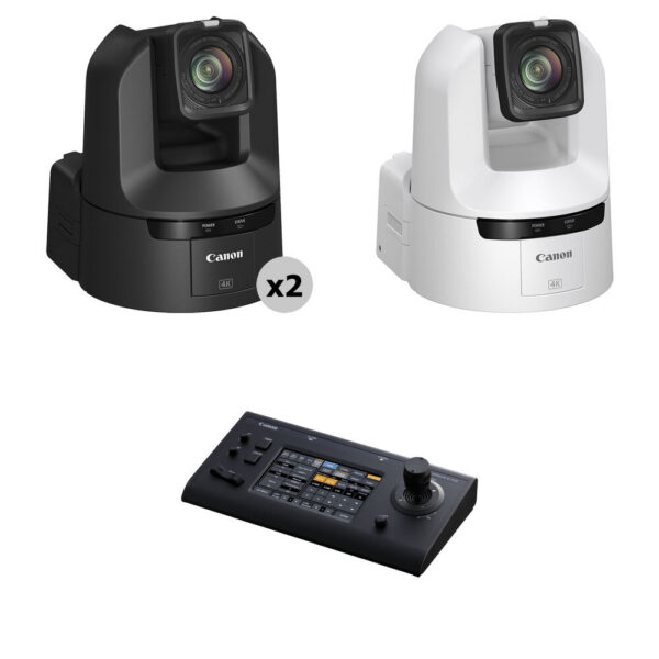 Canon CR-N400 4K 12G-SDI 20x Zoom PTZ 3-Camera Kit with RC-IP100 Controller (1x White, 2x Black) view 4