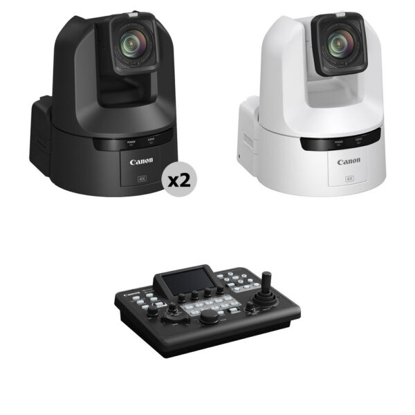 Canon CR-N400 4K 12G-SDI NDI 20x Zoom PTZ 3-Camera Kit with Touchscreen Controller (2 Black, 1 White) view 4