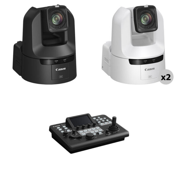 Canon CR-N400 4K 12G-SDI NDI 20x Zoom PTZ 3-Camera Kit with Touchscreen Controller (2 White, 1 Black) view 4