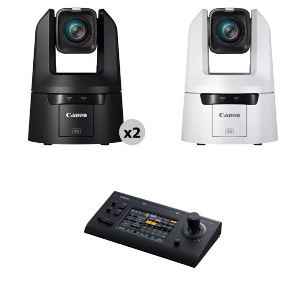 Canon CR-N500 4K PTZ 3-Camera Kit with RC-IP100 Controller (Black/White) view 4