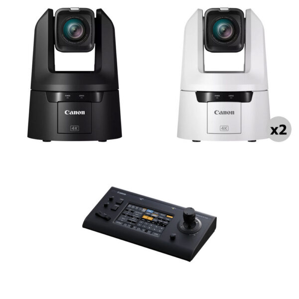 Canon CR-N500 4K PTZ 3-Camera Kit with RC-IP100 Controller (White/Black) view 4