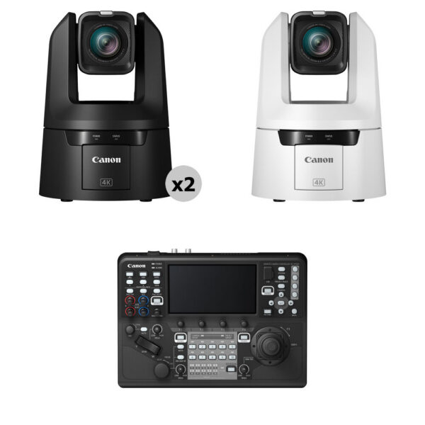 Canon CR-N700 4K 15x Zoom PTZ 3-Camera Kit with RC-IP1000 Controller (1x White, 2x Black) view 4