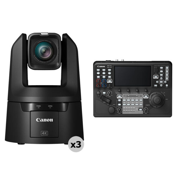 Canon CR-N700 4K 15x Zoom PTZ 3-Camera Kit with RC-IP1000 Controller (Satin Black) view 3