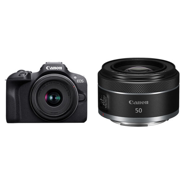 Canon EOS R100 Mirrorless Camera with 18-45mm and 50mm Lenses Kit