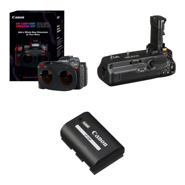 Canon EOS R5 C VR Creator Kit with RF 5.2mm f/2.8 Dual Fisheye Lens and LP-E6NH Battery view 5
