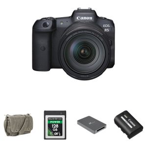 Canon EOS R5 Mirrorless Camera with 24-105mm f/4 Lens and Essentials+ Kit