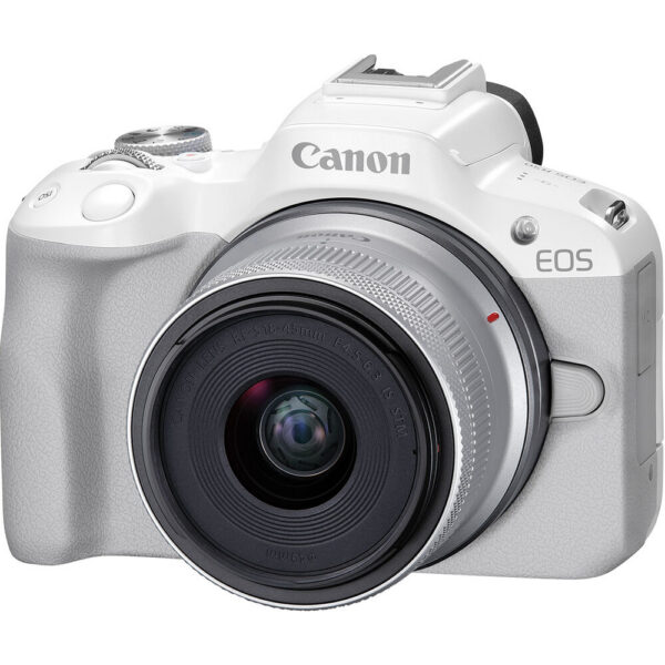 Canon EOS R50 Mirrorless Camera with 18-45mm and 55-210mm Lenses Kit (White)