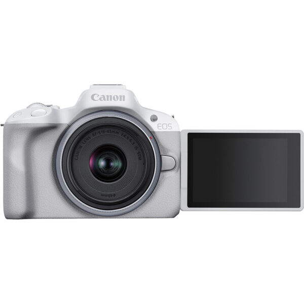 Canon EOS R50 Mirrorless Camera with 18-45mm Lens (White) view 5