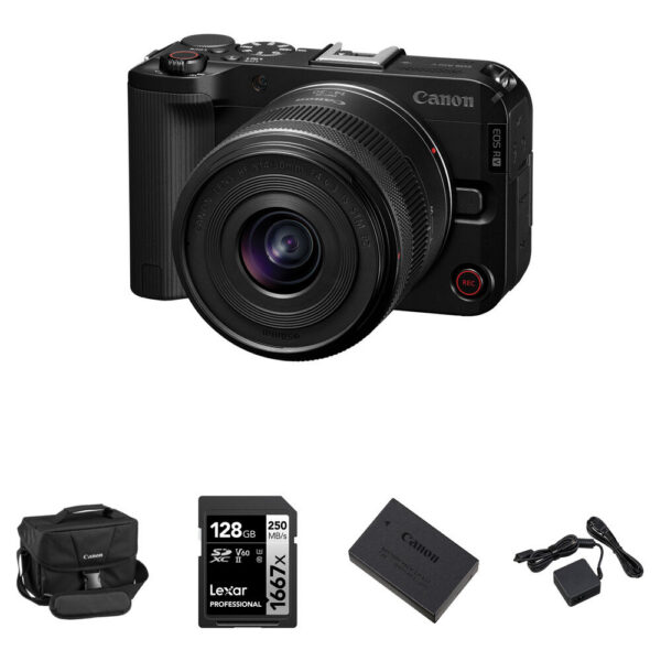 Canon EOS R50 V Mirrorless Camera with 14-30mm f/4-6.3 Lens and Essentials+ Kit
