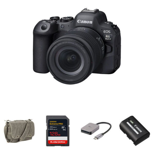 Canon EOS R6 Mark II Mirrorless Camera with 24-105mm f/4-7.1 Lens with Essentials+ Kit
