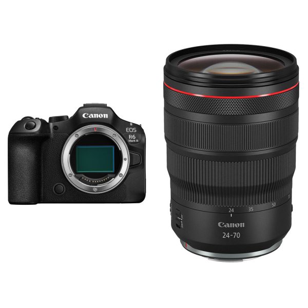Canon EOS R6 Mark III Mirrorless Camera with 24-70mm f/2.8 Lens for Wedding Photography view 3