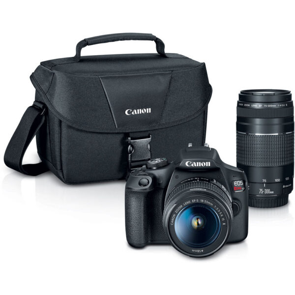 Canon EOS Rebel T7 DSLR Camera with 18-55mm, 75-300mm Lenses & Webcam Starter Kit view 3