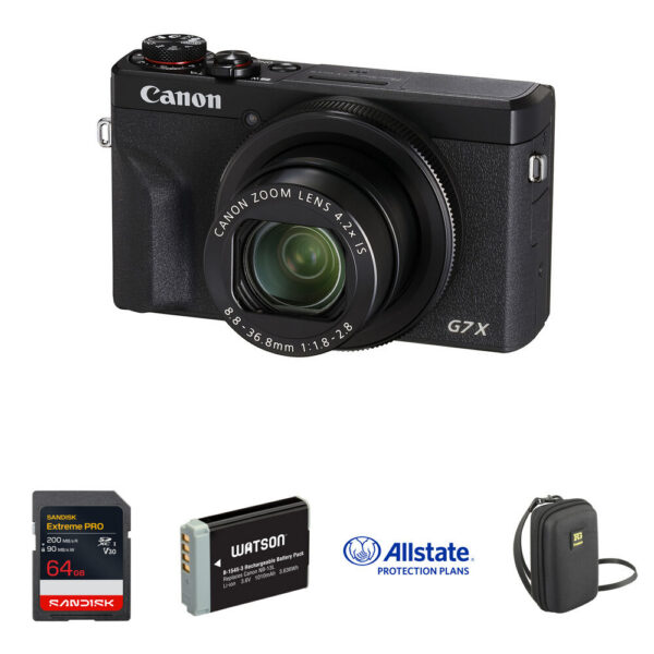 Canon Power Shot G7 X Mark III Digital Camera with Protection & Power Kit (Black)