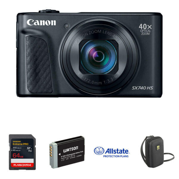 Canon Power Shot SX740 HS Digital with Protection & Power Kit (Black)