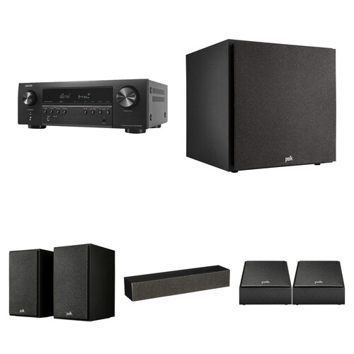 Denon AVR-S570BT 5.2-Channel A/V Receiver with Polk Audio Monitor XT Home Theater Speaker Kit view 6