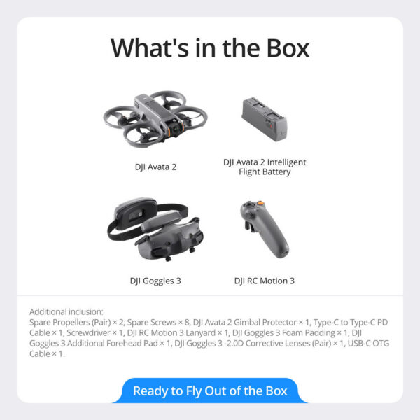 DJI Avata 2 FPV Drone with Goggles 3 & 1-Battery Fly More Combo view 6