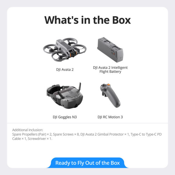 DJI Avata 2 FPV Drone with Goggles N3 & 1-Battery Fly Smart Combo view 6