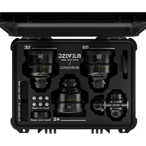 DZOFilm 24, 32, 65mm T2.8 Gnosis Macro Prime 3-Lens Kit (LPL with PL & EF Mounts, Feet) view 4