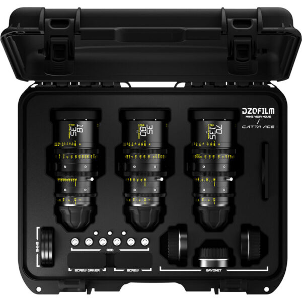 DZOFilm Catta Ace FF 18-35/35-80/70-135mm T2.9 Cine 3-Lens Bundle (PL/EF, Black) view 6