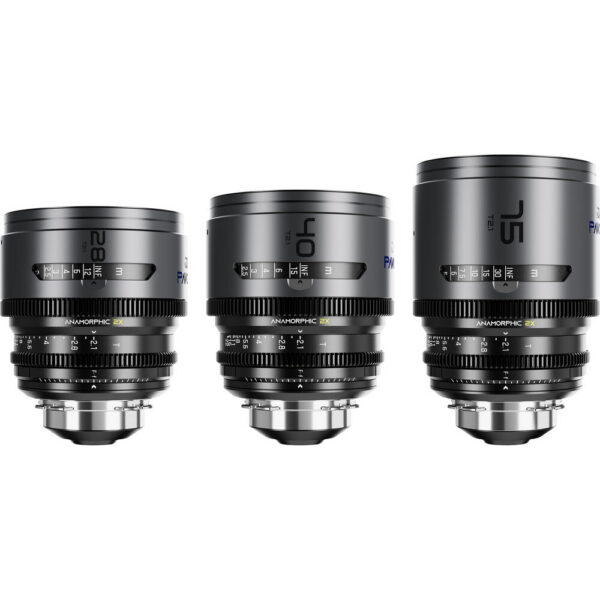 DZOFilm PAVO 2x Anamorphic 28/40/75mm T2.1 3-Lens Set (Blue Coating, PL/EF Mount, Feet) view 4