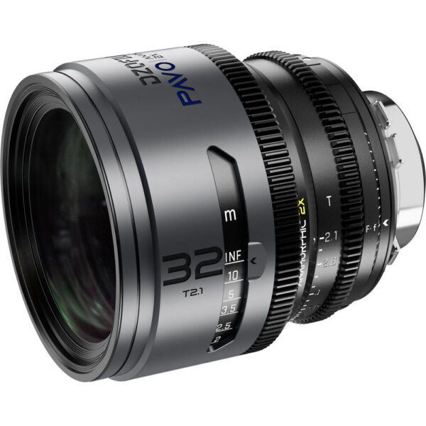 DZOFilm PAVO 2x Anamorphic 32/55 T2.1 & 100mm T2.4 3-Lens Set (Blue Coating, PL/EF Mount, Feet) view 8