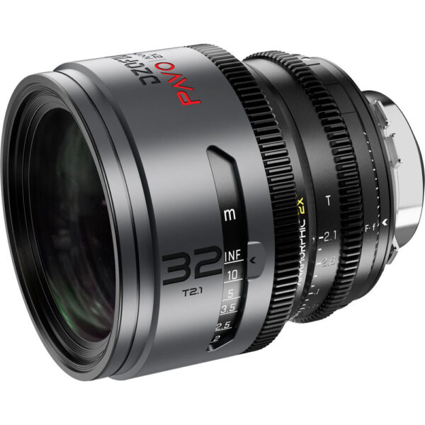 DZOFilm PAVO 2x Anamorphic 32/55 T2.1 & 100mm T2.4 3-Lens Set (Neutral Coating, PL/EF Mount, Feet) view 8