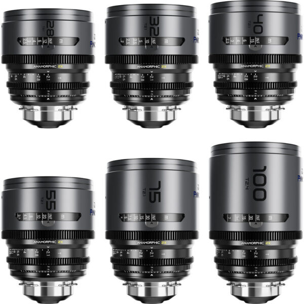 DZOFilm PAVO 2x Anamorphic 6-Lens Set (Blue Coating, PL/EF Mount, Feet) view 7