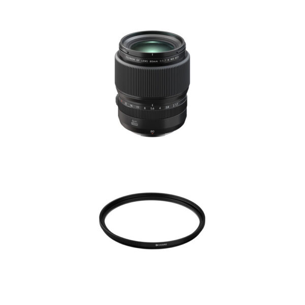FUJIFILM GF 80mm f/1.7R WR Lens with 77mm Filter Kit view 3
