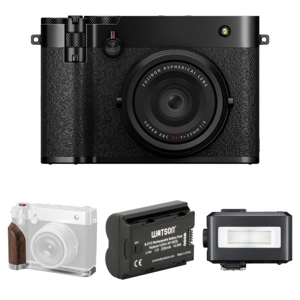 FUJIFILM GFX100RF Digital Camera with Flash & Grip Bundle (Black)