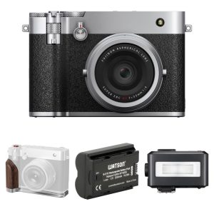 FUJIFILM GFX100RF Digital Camera with Flash & Grip Bundle (Silver)