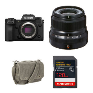 FUJIFILM X-H2 Mirrorless Camera with 23mm f/2 Lens and Basic Bundle