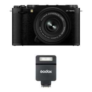 FUJIFILM X-M5 Mirrorless Camera with 15-45mm f/3.5-5.6 Lens and Godox iT22 Mini Flash Kit (Black)