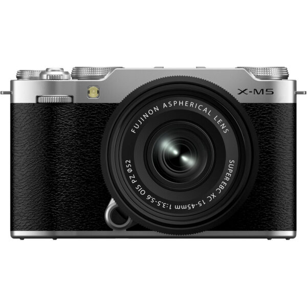 FUJIFILM X-M5 Mirrorless Camera with 15-45mm f/3.5-5.6 Lens and Godox iT22 Mini Flash Kit (Silver) view 5