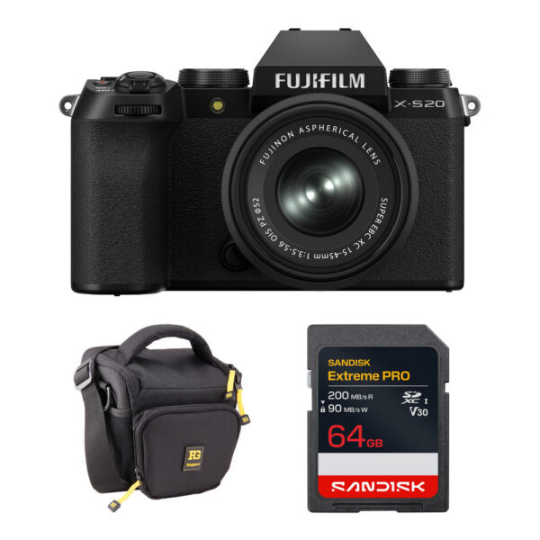 FUJIFILM X-S20 Mirrorless Camera with 15-45mm f/3.5-5.6 Lens and Basic Bundle view 6