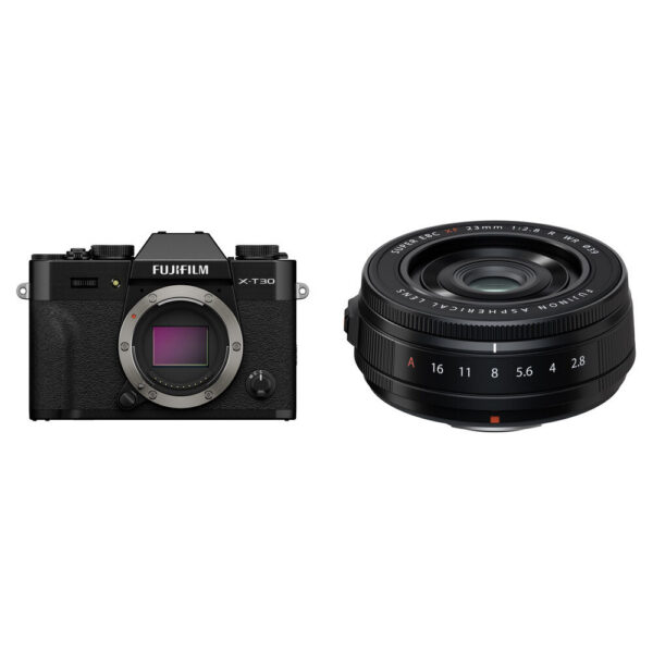 FUJIFILM X-T30 III Mirrorless Camera with 23mm f/2.8 R WR Lens Kit (Black)